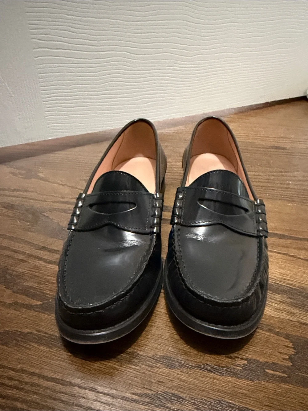 Jcrew Classic Black Leather Penny Loafers